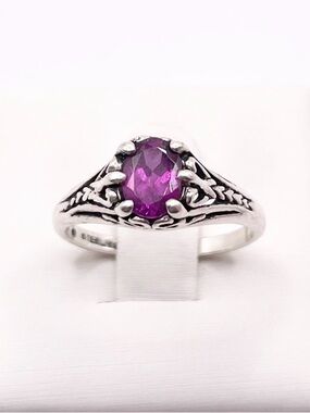 Size 5.5  Pink Tourmaline 925 Sterling Silver Ring Kabana signed